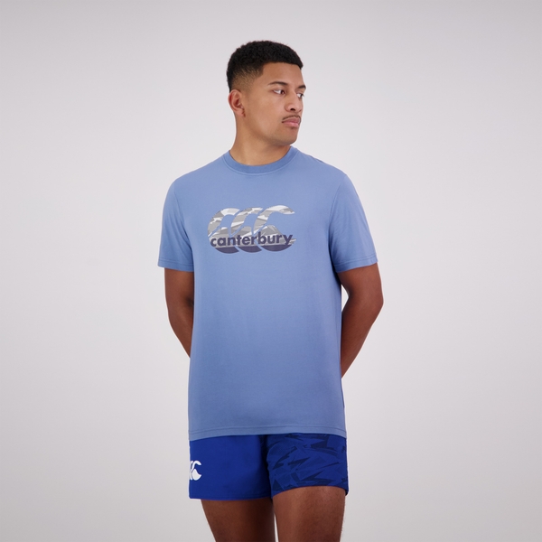 canterbury of new zealand MENS FUNDAMENTALS T-SHIRT BLUE