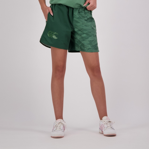 canterbury of new zealand WOMENS FUNDAMENTALS CAMO HARLETIC SHORT GREEN