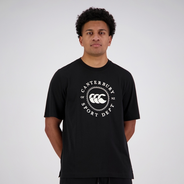 canterbury of new zealand SPORT DEPT. LOGO T-SHIRT BLACK