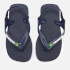 Havaianas Toddler's Brasil Logo Sandals - Navy Blue/Citric Yellow