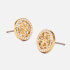 Tory Burch Women's Pave Logo Circle-Stud Earrings - Tory Gold/Crystal