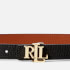Lauren Ralph Lauren Women's Reversable 20 Skinny Belt - Black/Lauren Tan