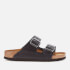 Birkenstock Women's Arizona Slim Fit Oiled Leather Double Strap Sandals - Black