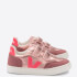 Veja Toddlers' V-12 Velcro Trainers - Nacre/Rose/Fluo