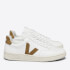 Veja Men's V-12 Leather Trainers - Extra White/Camel