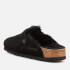Birkenstock Women's Boston Slim Fit Suede/Shearling Mules - Black