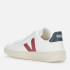 Veja Men's V-12 Leather Trainers - Extra White/Marsala/Nautico