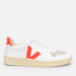 Veja Women's V-10 Vegan Trainers - White/Orange Fluo/Butter Sole