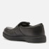 Clarks Youth Loxham Craft School Shoes - Black Leather