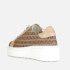Valentino Shoes Women's Fabric Leather Flatform Trainers - Beige