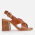 See By Chloé Women's Lyna Leather Platform Heeled Sandals - Tan