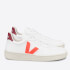 Veja Women's V-10 Vegan Trainers - White/Orange Fluo/Marsala