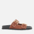 Whistles Women's Bodie Double Buckle Slide Sandals - Brown