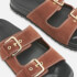 Whistles Women's Bodie Double Buckle Slide Sandals - Brown