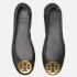 Tory Burch Women's Minnie Travel Leather Ballet Flats - Black/Gold