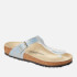 Birkenstock Women's Gizeh Slim Fit Shiny Python Toe Post Sandals - Dusty Blue