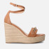 Guess Women's Wendy Leather Wedged Espadrilles - Sand