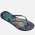 Havaianas Women's Slim Tropical Flip Flops - Navy Blue