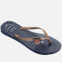 Havaianas Women's Slim Nautical Flip Flops - Navy Blue/Rose Gold/Navy Blue