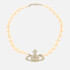 Vivienne Westwood Bas Relief Silver-Tone, Faux Pearl and Crystal Choker