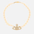 Vivienne Westwood Bas Relief Gold-Tone, Faux Pearl and Crystal Choker