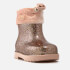 Mini Melissa Toddlers' Corduroy-Trimmed Glittered PVC Wellington Boots