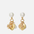 Tory Birch Kira 18-Karat Gold-Plated Faux Pearl Crystal Earrings