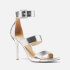 MICHAEL Michael Kors Women's Amal Metallic Leather Heeled Sandals