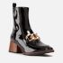 Steve Madden Loreen Chain-Embellished Faux Patent-Leather Ankle Boots