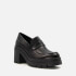 Dune Grounded Leather Heeled Loafers