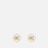 Coach C Gold-Plated Crystal and Faux Pearl Stud Earrings