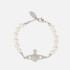 Vivienne Westwood Women's Mini Bas Relief Bracelet - Platinum/Crystal/Pearl