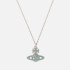 Vivienne Westwood Women's Francette Bas Relief Pendant Necklace- Platinum/Aquamarine Crystal/Aqua