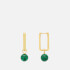 Estella Bartlett Elongated Gold-Plated Square Hoop With Malachite Drop
