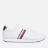 Tommy Hilfiger Men's Leather Running Style Trainers - White/RWB