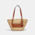 Coach Women's Structured Straw Tote 16 Bag - B4/Natural/Burnished Amber