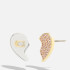Coach Signature Mismatched Heart Gold and Silver-Tone Earrings