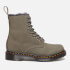 Dr. Martens Women's 1460 Serena Leather/Fur Lined 8-Eye Boots - Nickel Grey