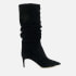 Dune Women's Slouch Suede Heeled Knee High Boots - Black