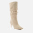 Dune Women's Slouch Suede Heeled Knee High Boots - Sand