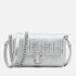 Marc Jacobs Women's The J Marc Monogram Mini Metallic Leather Shoulder Bag - Silver/Bright White