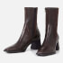 Vagabond Women's Hedda Leather Stretch Heeled Boots - Chocolate