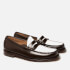 G.H.BASS Men's Weejun Heritage Larson Moc Penny - Dark Brown Leather/White
