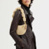 Coach Mira Shearling Shoulder Bag with Chain - Beige