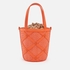 Love Moschino Borsa Studded Raffia and Faux Leather Bucket Bag