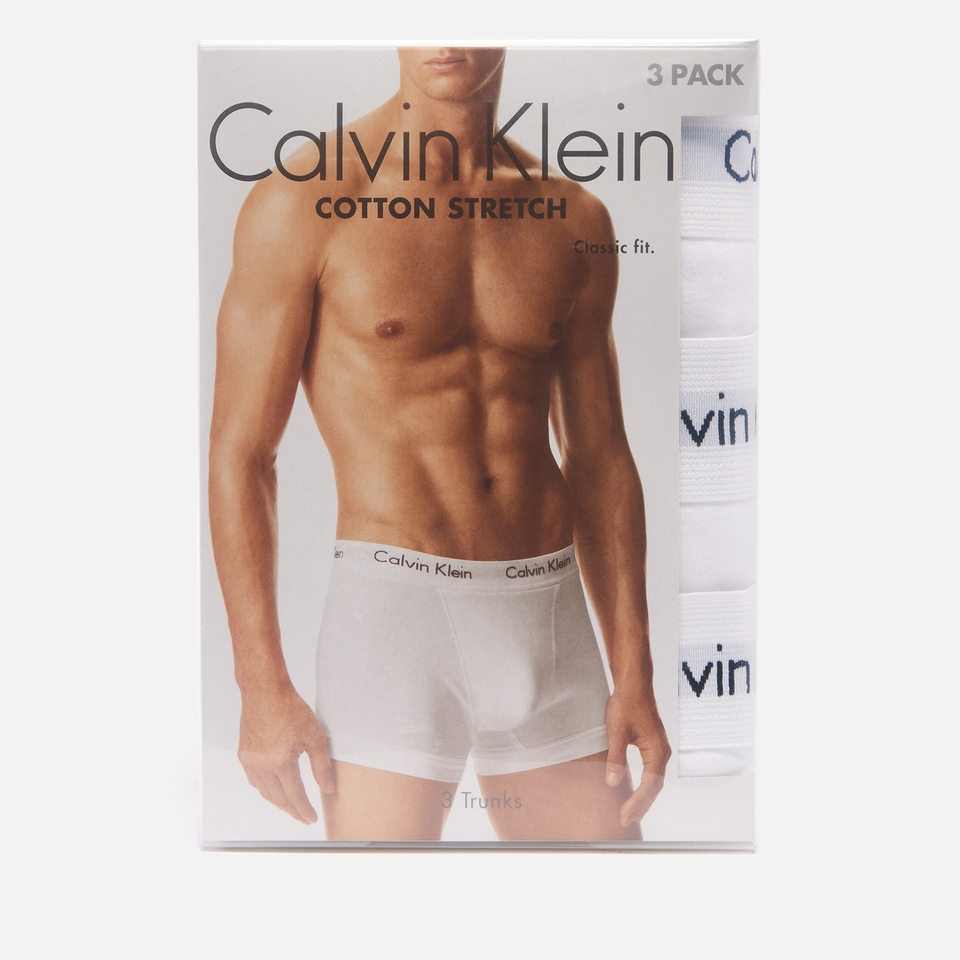 Calvin Klein Men's Cotton Stretch 3-Pack Trunks - White