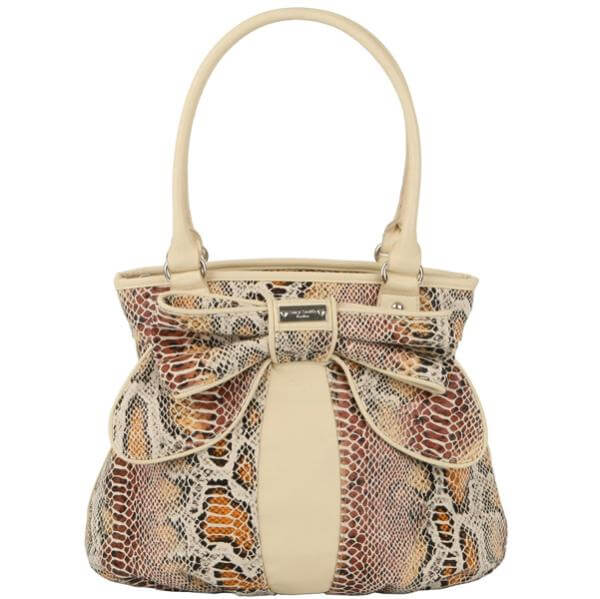 Suzy Smith Nora snakeskin bow detail shoulder bag