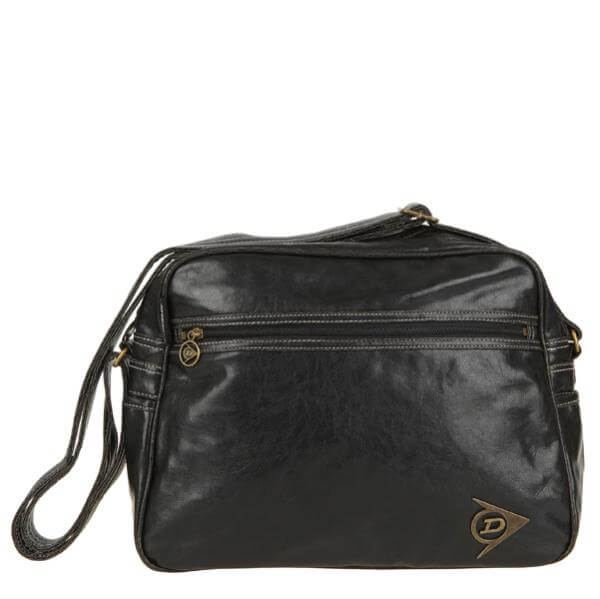 Dunlop Leather look messenger bag Black