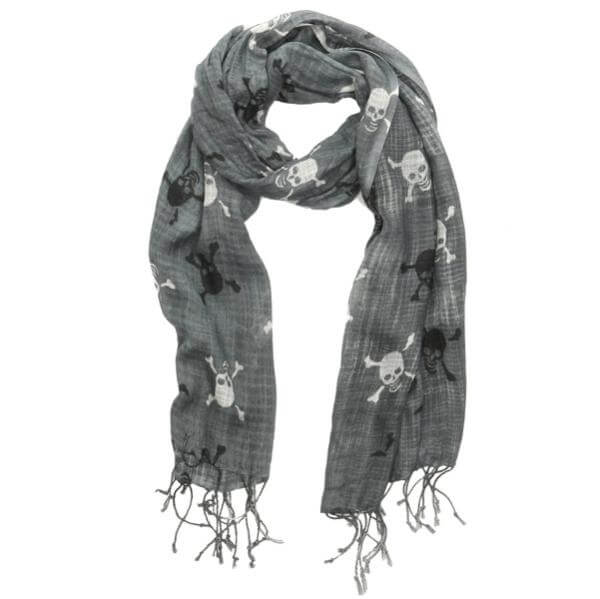 Yumi skull print scarf - Grey