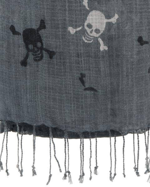 Yumi skull print scarf - Grey
